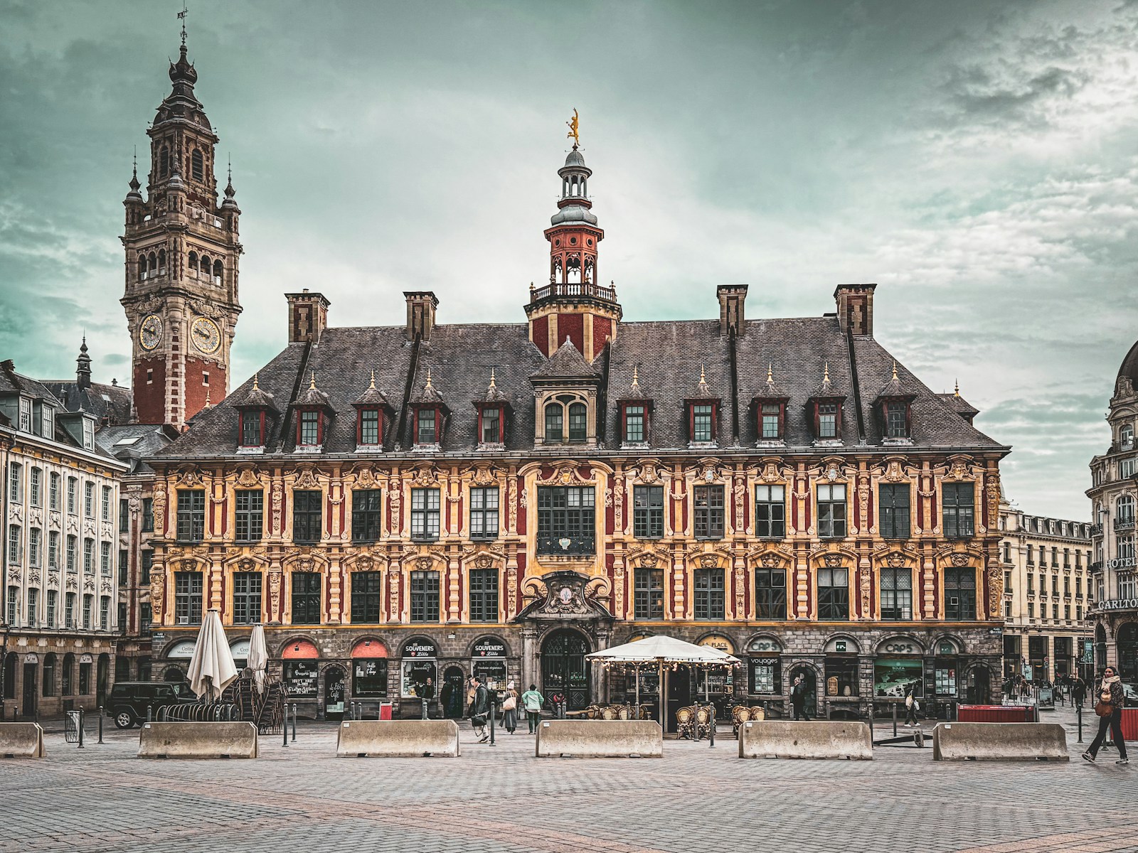 a large building with a clock tower on top of it